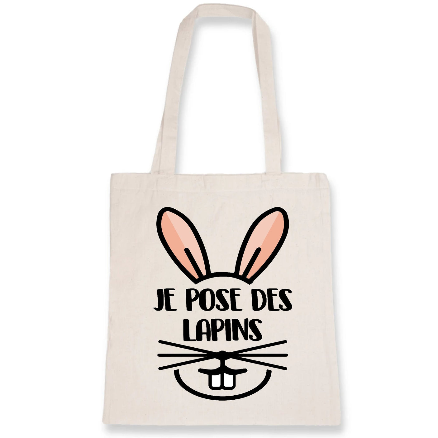 Tote bag Je pose des lapins 