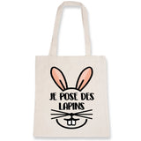 Tote bag Je pose des lapins 