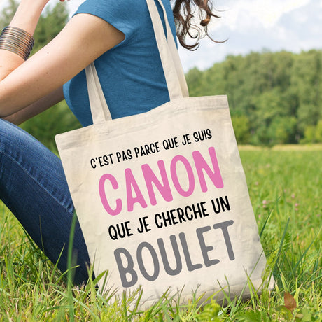 Tote bag Je suis canon mais je ne cherche pas un boulet Blanc