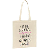 Tote bag Je vais être grande soeur 