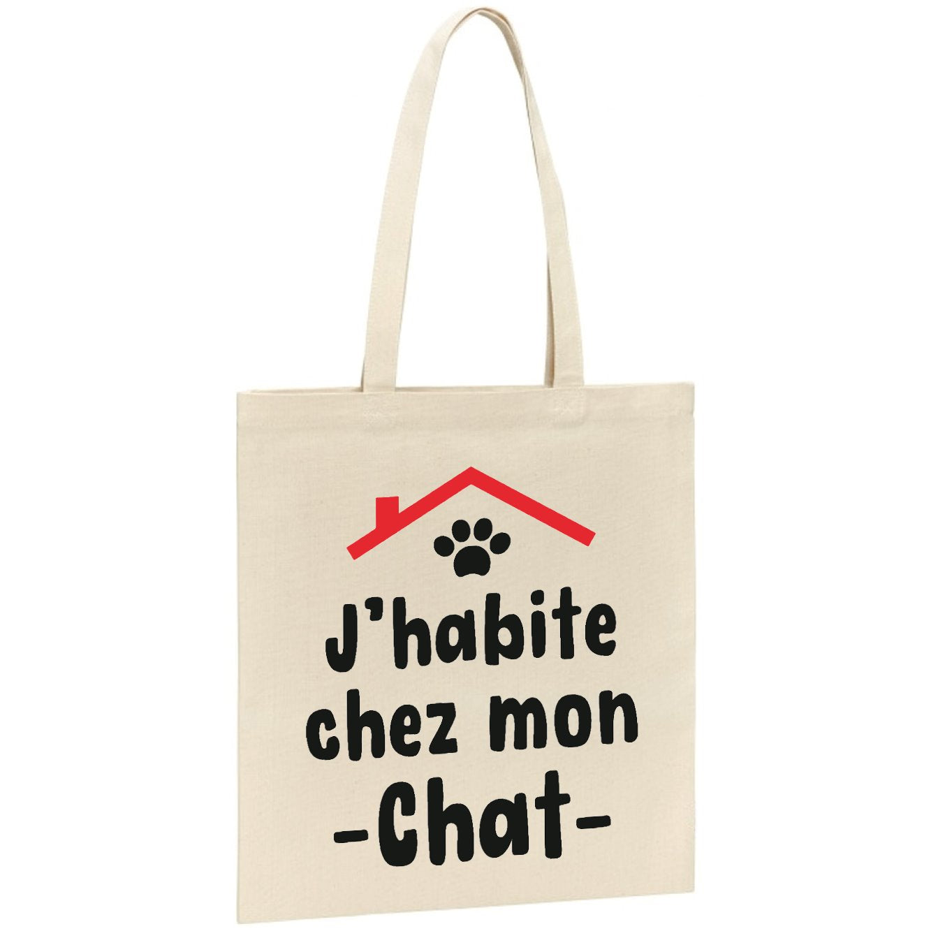 Tote bag J'habite chez mon chat 