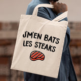 Tote bag J'm'en bats les steaks Beige