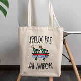 Tote bag J'peux pas j'ai aviron Beige