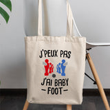 Tote bag J'peux pas j'ai baby-foot Blanc