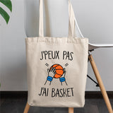 Tote bag J'peux pas j'ai basket Blanc