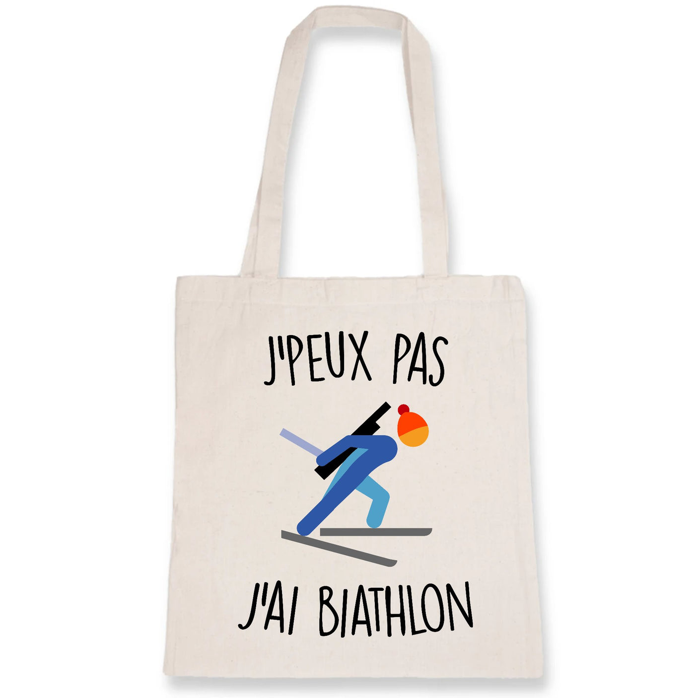 Tote bag J'peux pas j'ai biathlon 