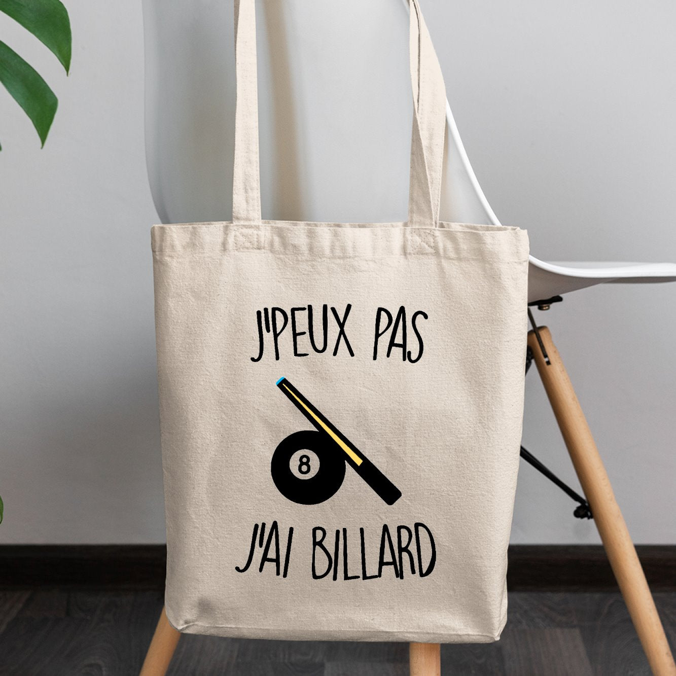 Tote bag J'peux pas j'ai billard Beige