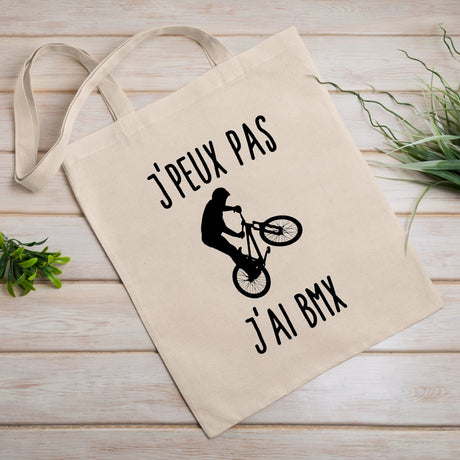 Tote bag J'peux pas j'ai BMX Beige