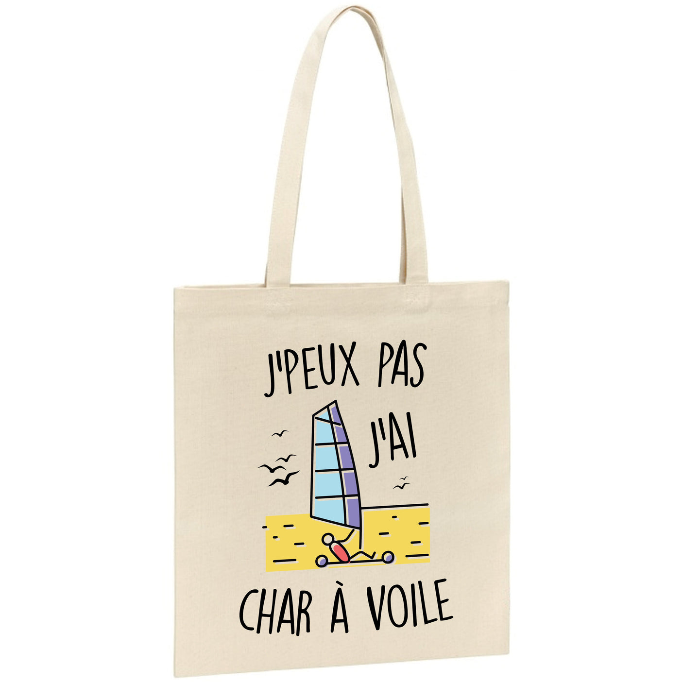 Tote bag J'peux pas j'ai char à voile 