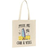 Tote bag J'peux pas j'ai char à voile 