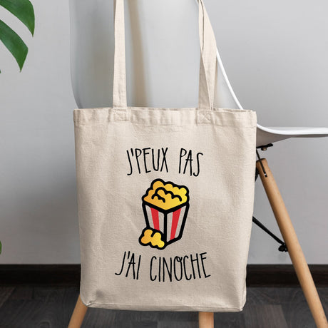 Tote bag J'peux pas j'ai cinoche Blanc