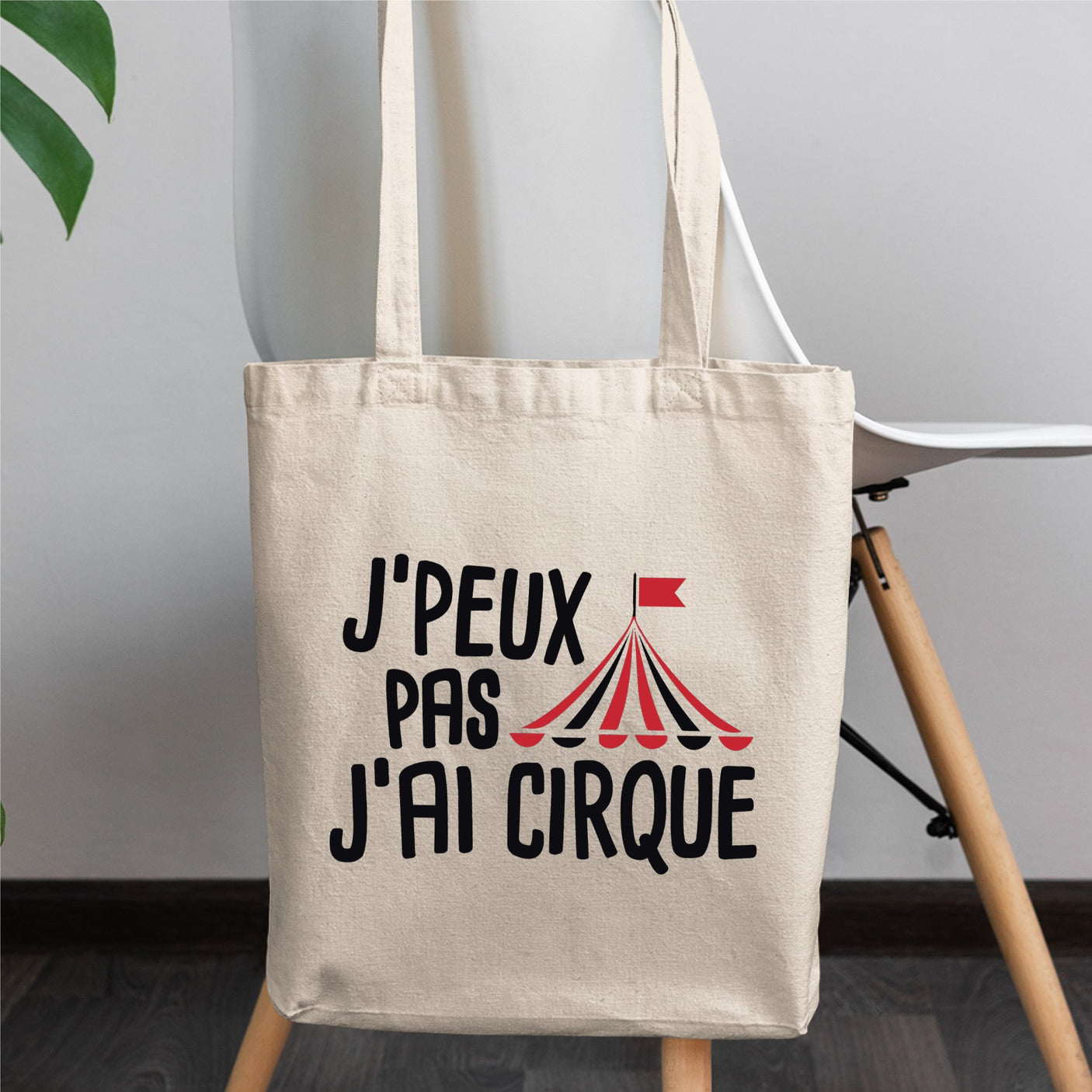 Tote bag J'peux pas j'ai cirque Beige