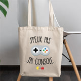 Tote bag J'peux pas j'ai console Blanc