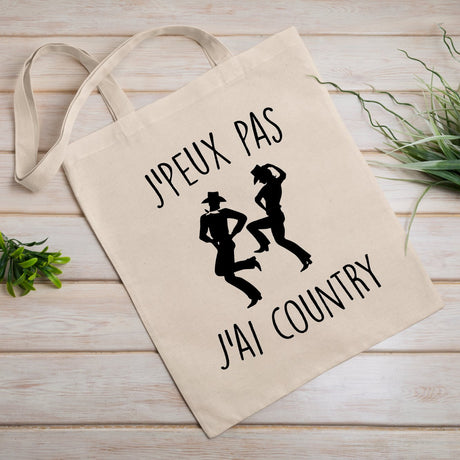 Tote bag J'peux pas j'ai country Beige