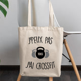 Tote bag J'peux pas j'ai crossfit Blanc