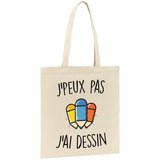 Tote bag J'peux pas j'ai dessin 