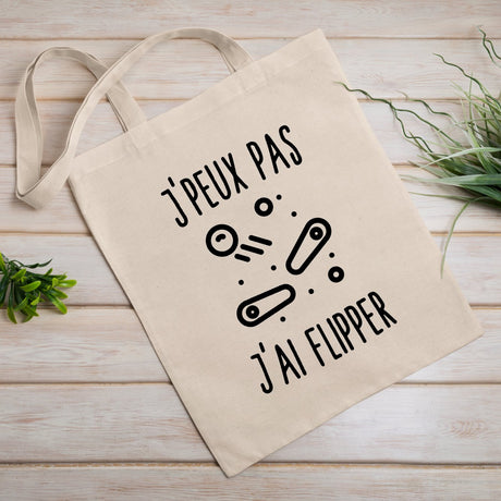 Tote bag J'peux pas j'ai flipper Beige