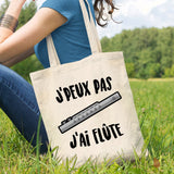 Tote bag J'peux pas j'ai flûte Blanc