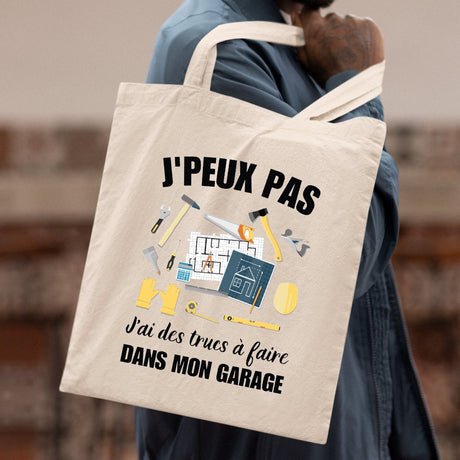 Tote bag J'peux pas j'ai garage Beige