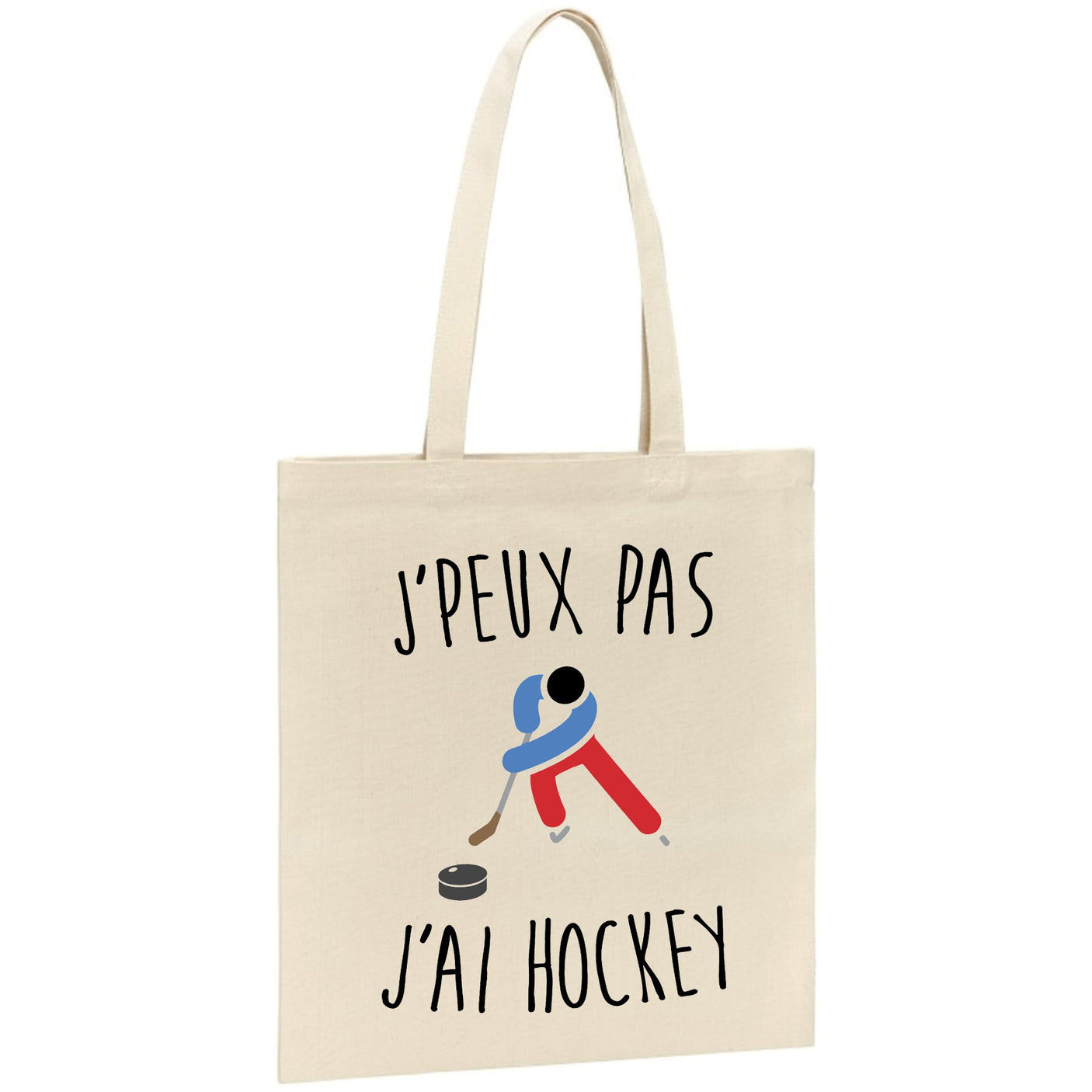 Tote bag J'peux pas j'ai hockey 