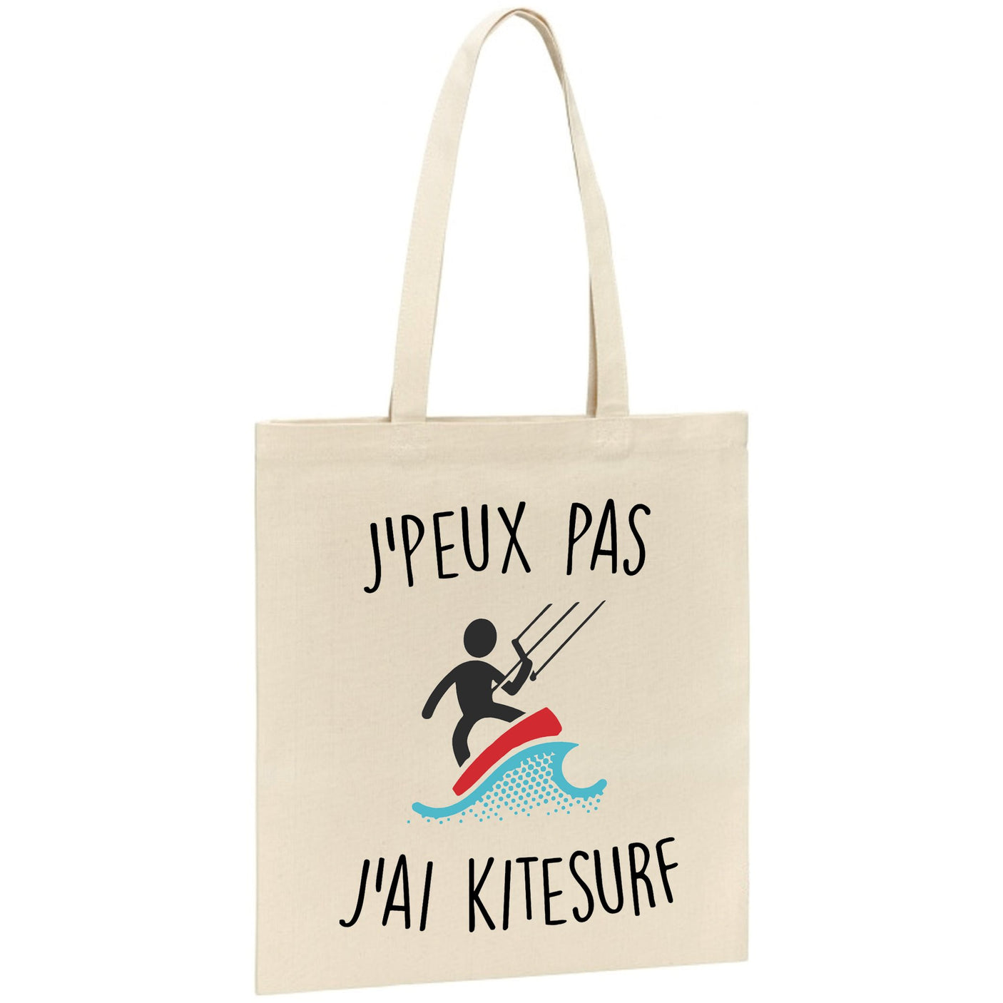 Tote bag J'peux pas j'ai kitesurf 