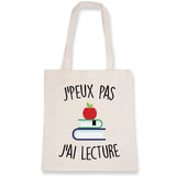 Tote bag J'peux pas j'ai lecture 