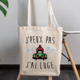 Tote bag J'peux pas j'ai luge Beige