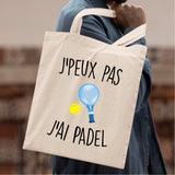 Tote bag J'peux pas j'ai padel Blanc