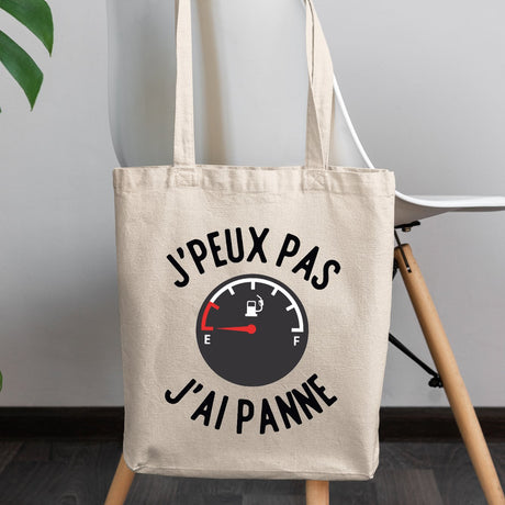 Tote bag J'peux pas j'ai panne Blanc