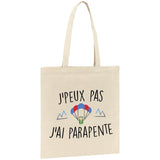 Tote bag J'peux pas j'ai parapente 