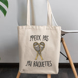 Tote bag J'peux pas j'ai raquettes Blanc