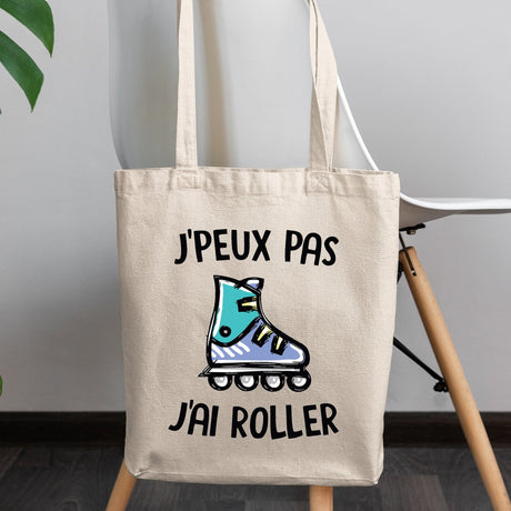 Tote bag J'peux pas j'ai roller Blanc