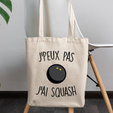 Tote bag J'peux pas j'ai squash Beige