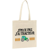 Tote bag J'peux pas j'ai tracteur 