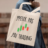 Tote bag J'peux pas j'ai trading Blanc