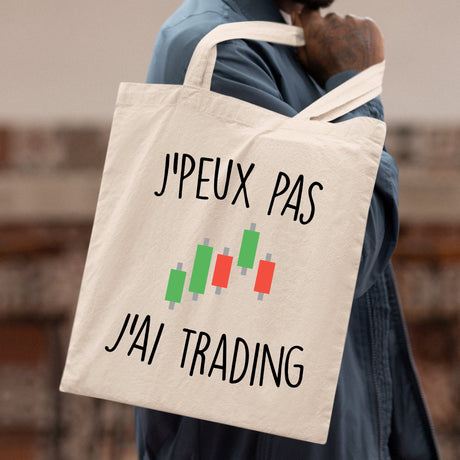 Tote bag J'peux pas j'ai trading Blanc