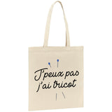 Tote bag J'peux pas j'ai tricot 