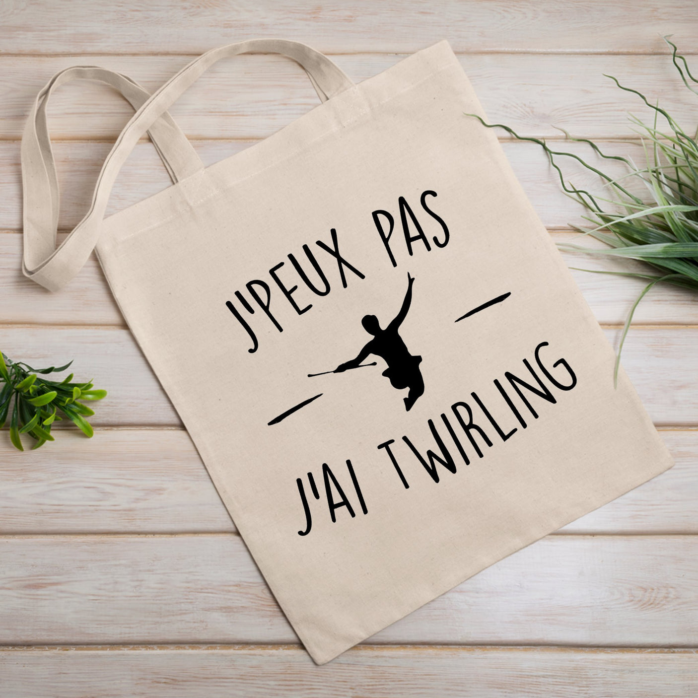 Tote bag J'peux pas j'ai twirling Blanc