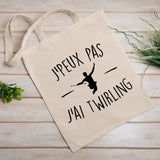 Tote bag J'peux pas j'ai twirling Blanc