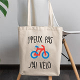 Tote bag J'peux pas j'ai vélo Blanc