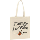 Tote bag J'peux pas j'ai violon 