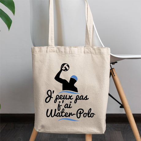 Tote bag J'peux pas j'ai water-polo Blanc