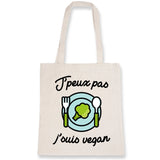 Tote bag J'peux pas j'suis vegan 