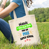 Tote bag J'suis déjà prise pas un mec super génial Blanc