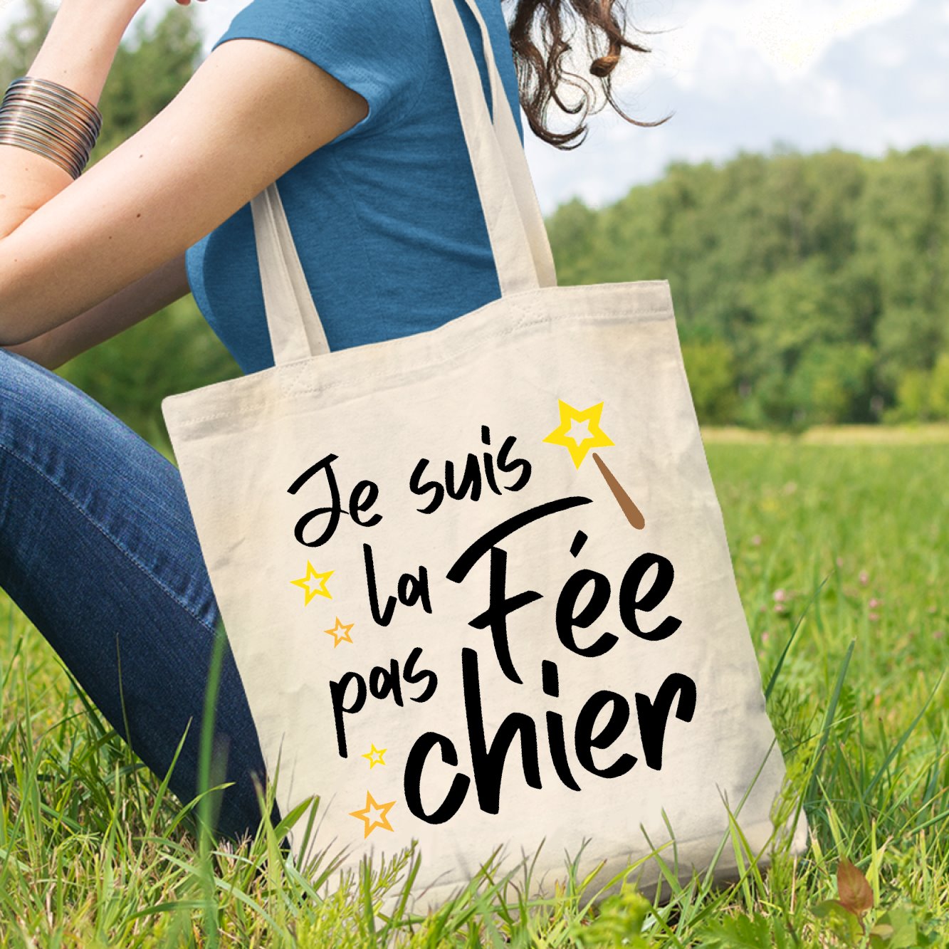 Tote bag La fée pas chier Beige