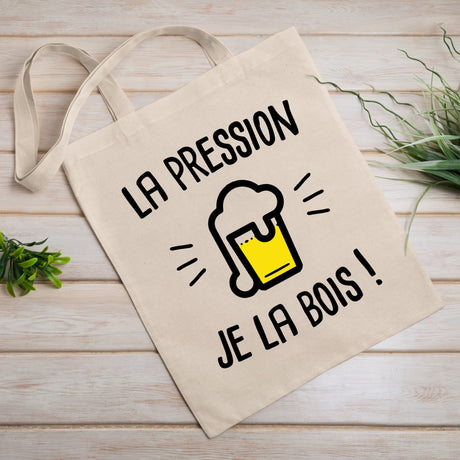 Tote bag La pression je la bois Blanc