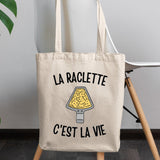 Tote bag La raclette c'est la vie Blanc