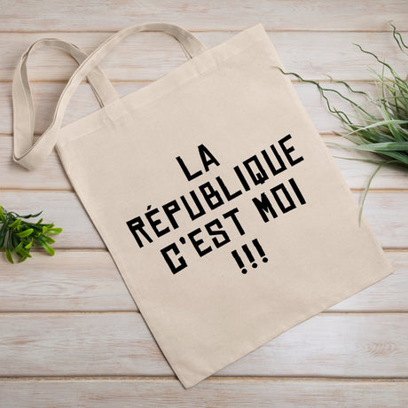 Tote bag La république c'est moi Blanc