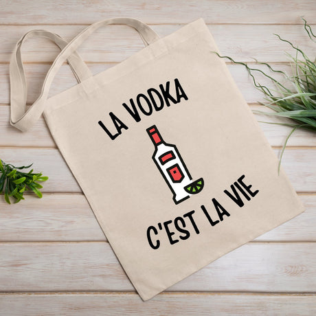 Tote bag La vodka c'est la vie Beige