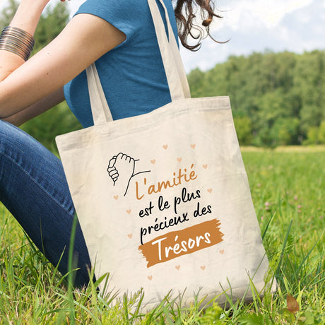 Tote bag L'amitié le plus précieux des trésors Beige